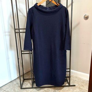 Talbots Navy blue Boatneck Shift dress XL Petite